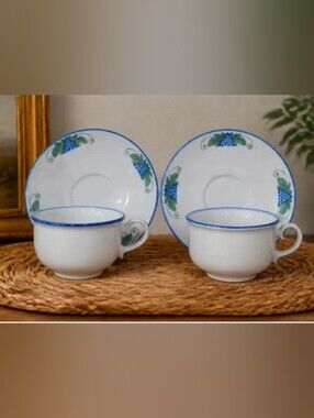 DANSK - Set Of 2 Provence Harvest Demitasse Tea Cup and Saucer